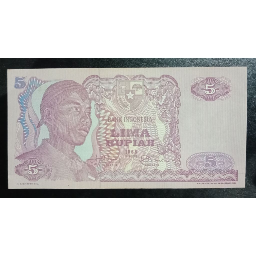 UANGKUNO  5 RUPIAH SUDIRMAN THN 1968