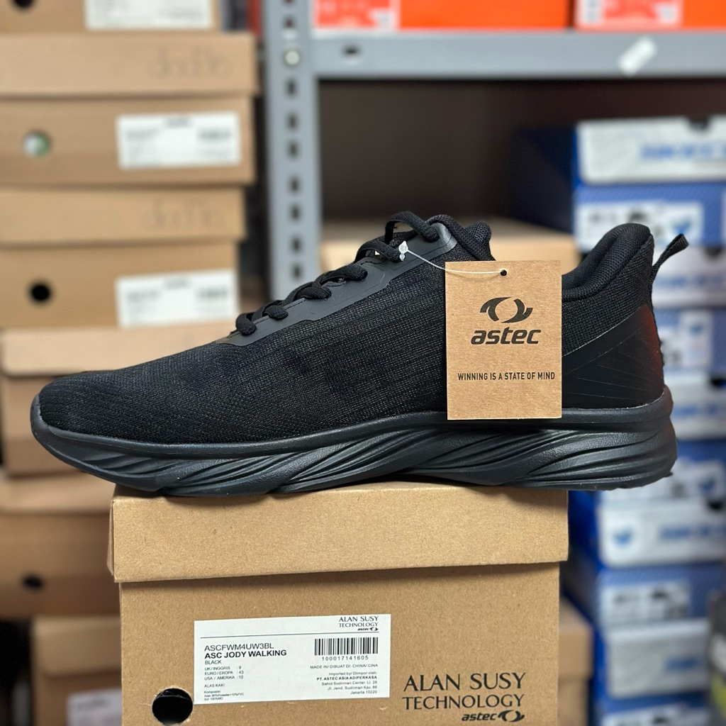 SEPATU ASTEC FULL HITAM ASC JODY WALKING [100% ORIGINAL] ASCFWM4UW3BL