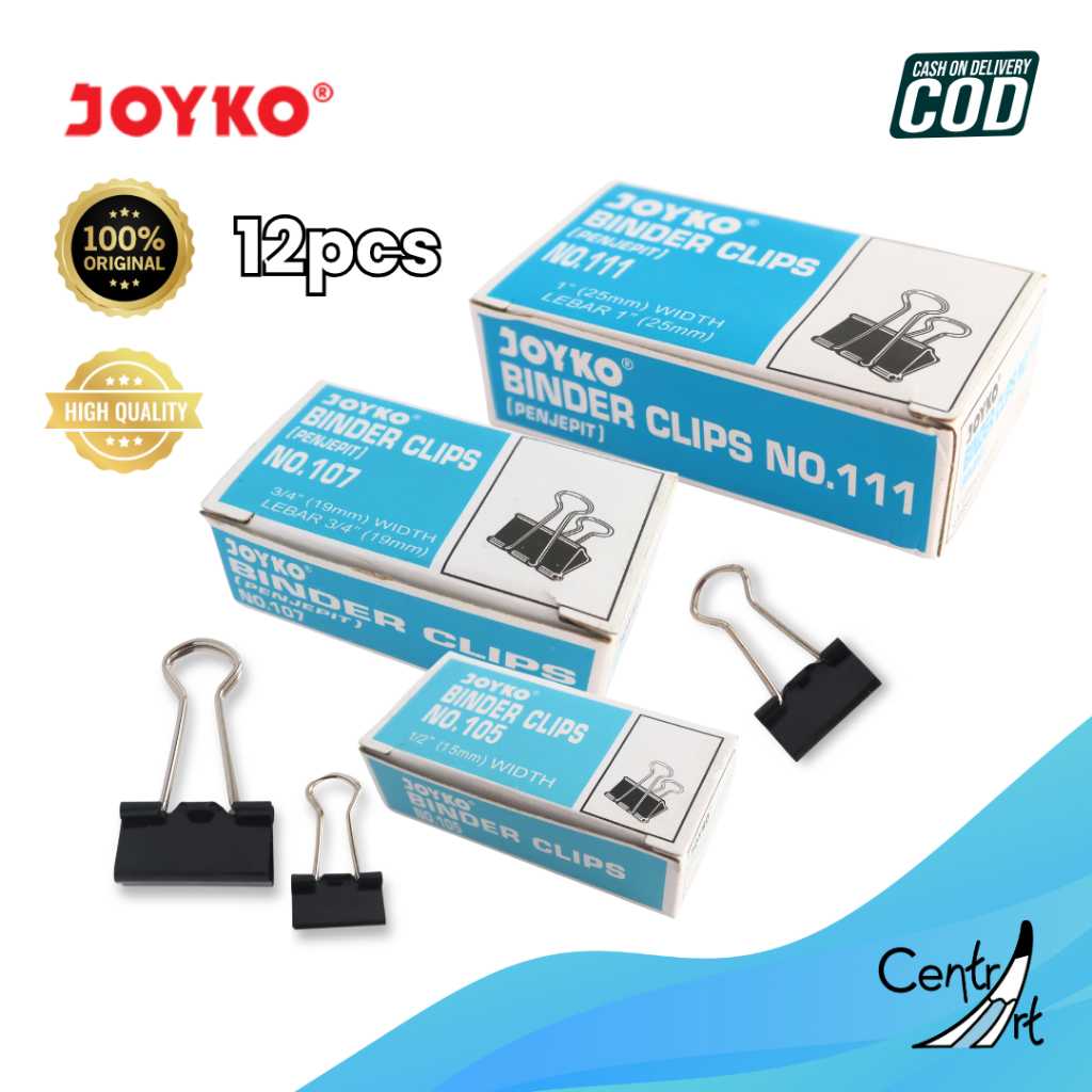 

Joyko Binder Clips 1 Lusin / 12 PCS No.111 No.107 No.105