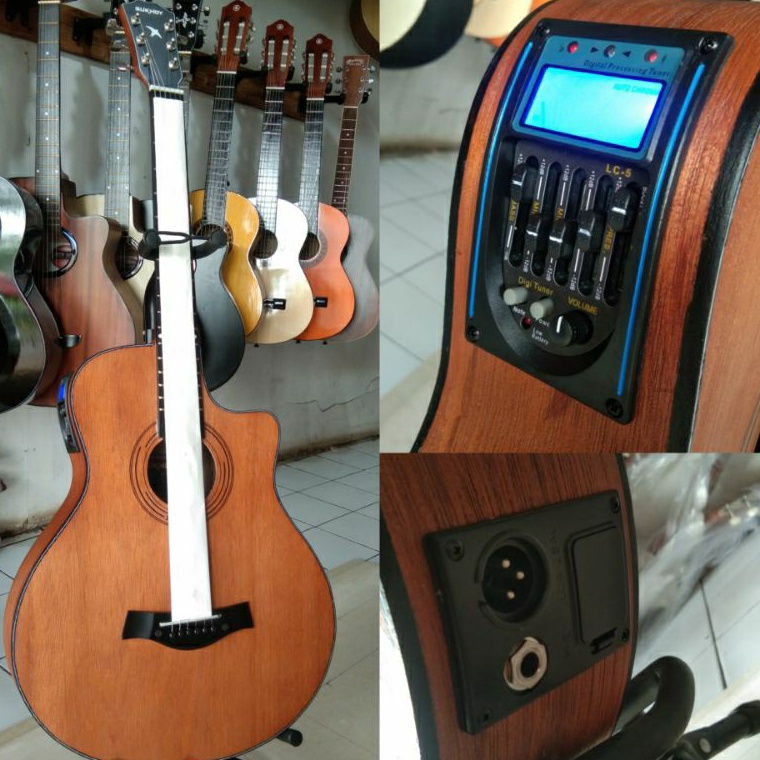 KODE H66A gitar original sukhoy akustik elektrik tuner berkualitas terbaik