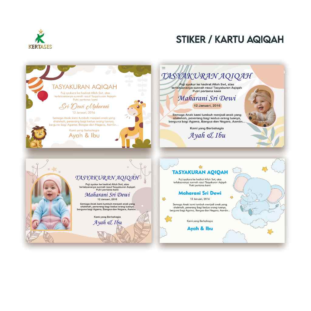 

Isi 100 pcs Stiker Aqiqah / Tasyakuran Kelahiran/ tasyakuran selapanan