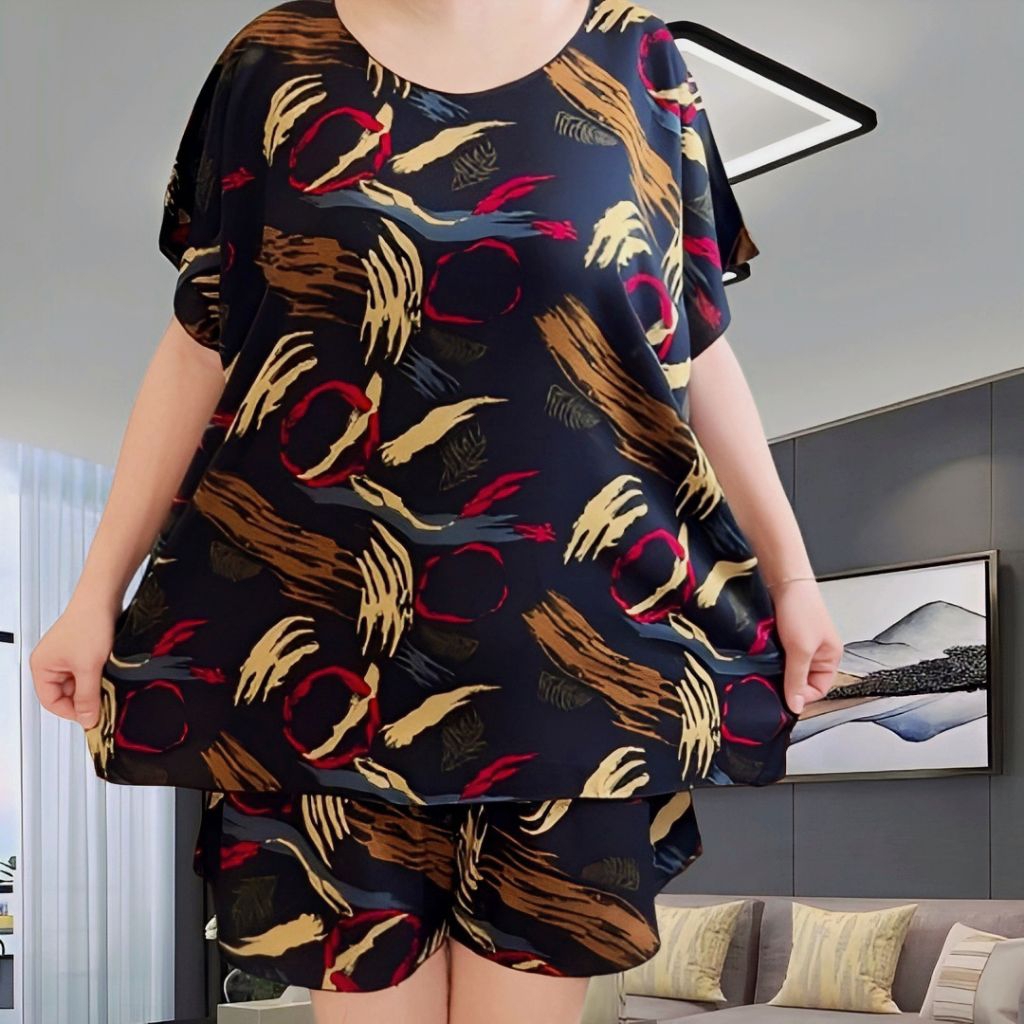 SA Setelan baju tidur jumbo wanita setelan baju tidur jumbo wanita size XXXXL jumbo Ld 143 cm bahan