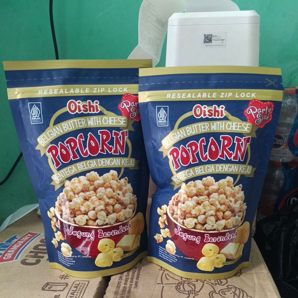 

Oishi Popcorn MENTEGA BELGIA DENGAN KEJU - Party Size 100GR #VazabasicStore #VbSnack