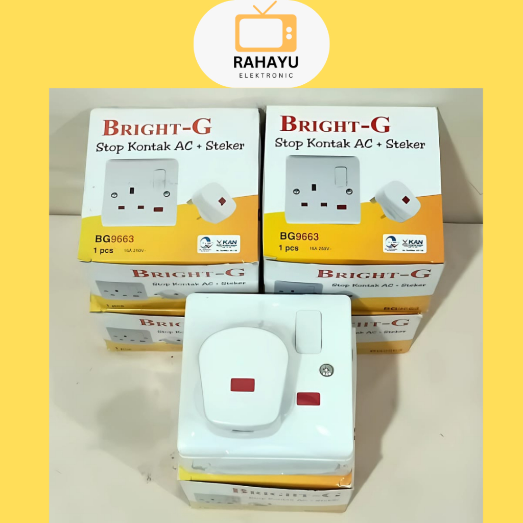 Stop Kontak AC + Steker  / Stop Kontak AC BRIGHT G Set