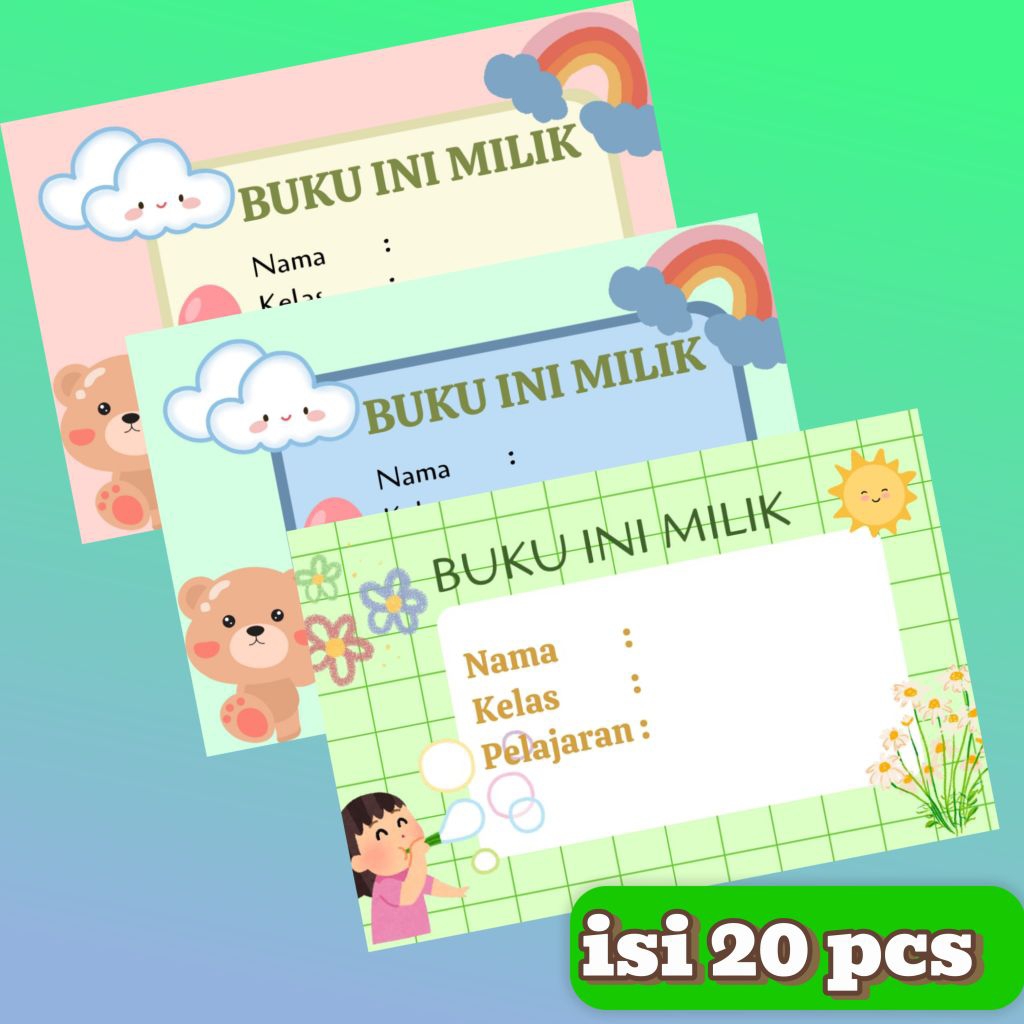 

sticker label buku pelajaran