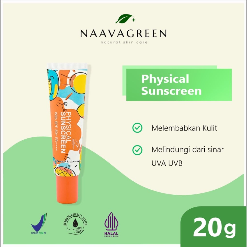 [ORIGINAL TERMURAH] Naavagreen Physical Sunscreen / Naava Green MSC / NG - MOISTSUNSCREEN