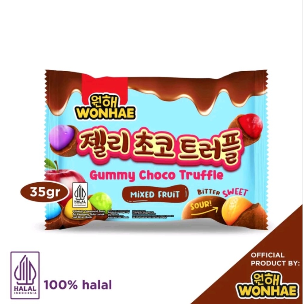 

Mujigae Gummy Chocolate Ball Truffle Mixed Fruit 35gr Coklat Rasa Buah