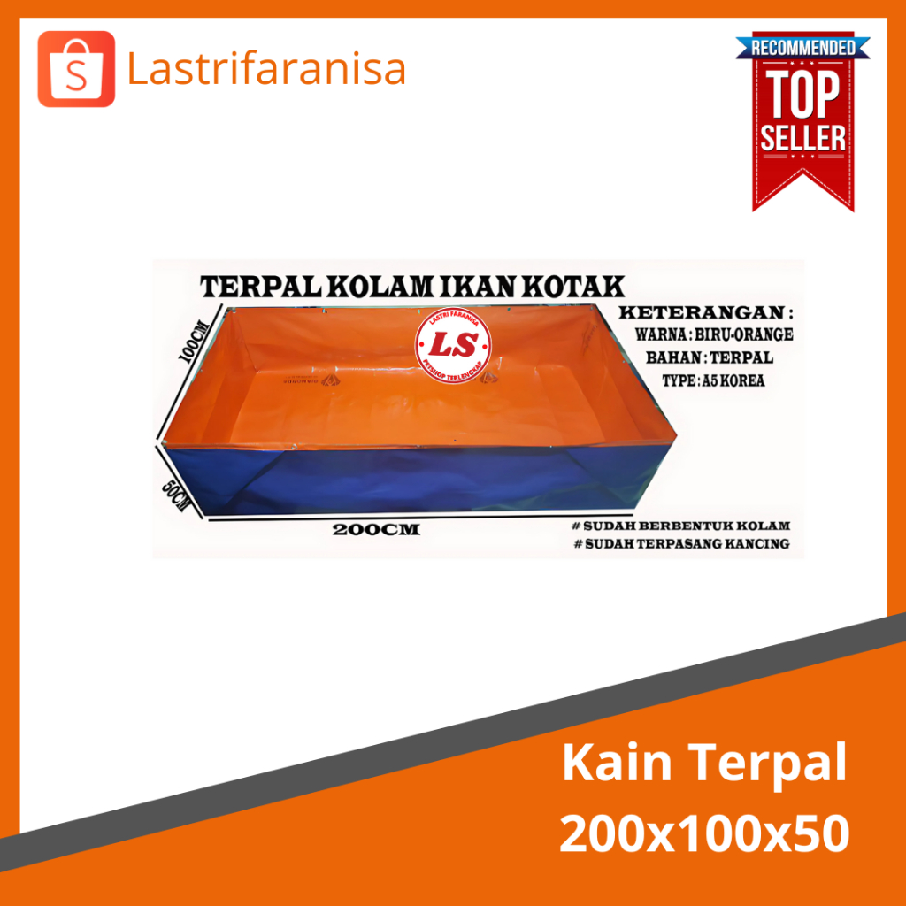 KAIN TERPAL 200x100x50 Terpal Kolam Ikan Lele Ukuran 100x100x50 Kolam Terpal Lele Terpal Kolam Ikan