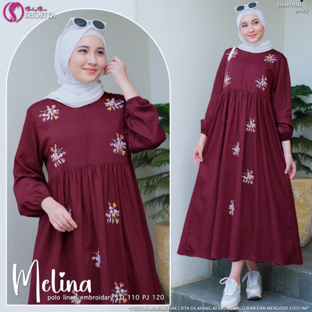 (NEW)GAMIS MIDI DRESS MELINA  BY SHOFIYA//SELMA BY SHOFiYA FASHION