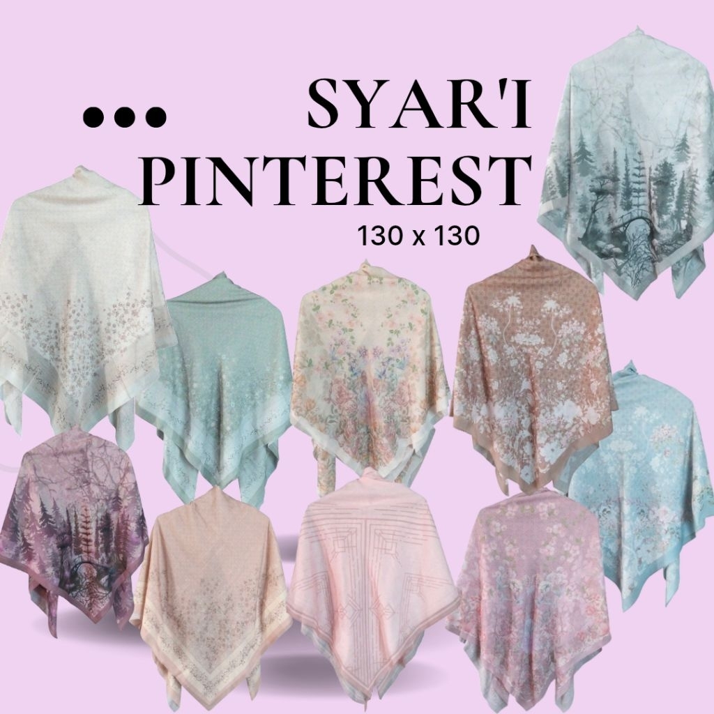 kerudung syar'i UK 130 motif pinterest (mp collection 06)free hijab polos 1 pcs
