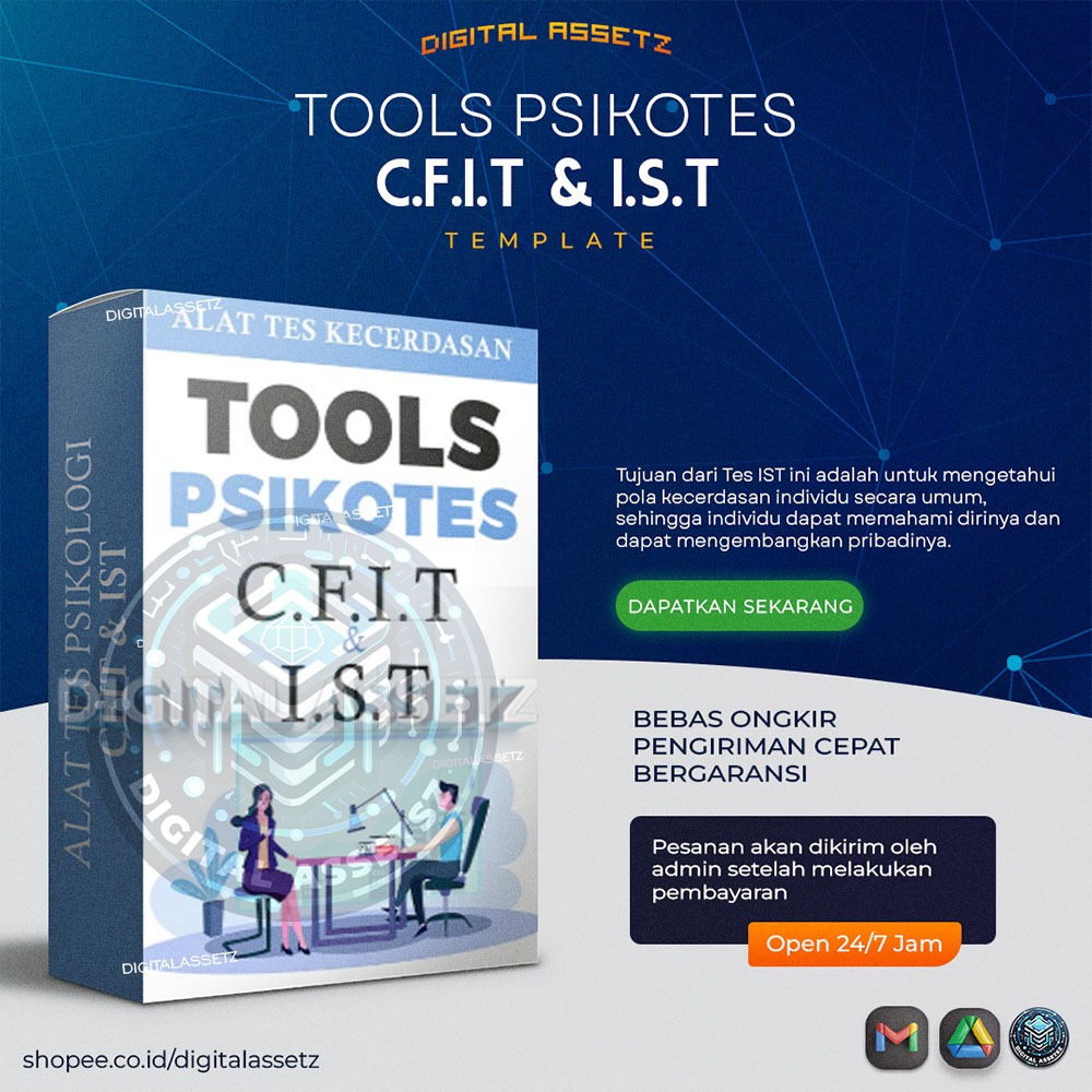 [UB25] Tools Psikotes Alat Tes Psikologi CFIT & IST -  Program Pengukur Kecerdasan IQ Test Kecerdasa