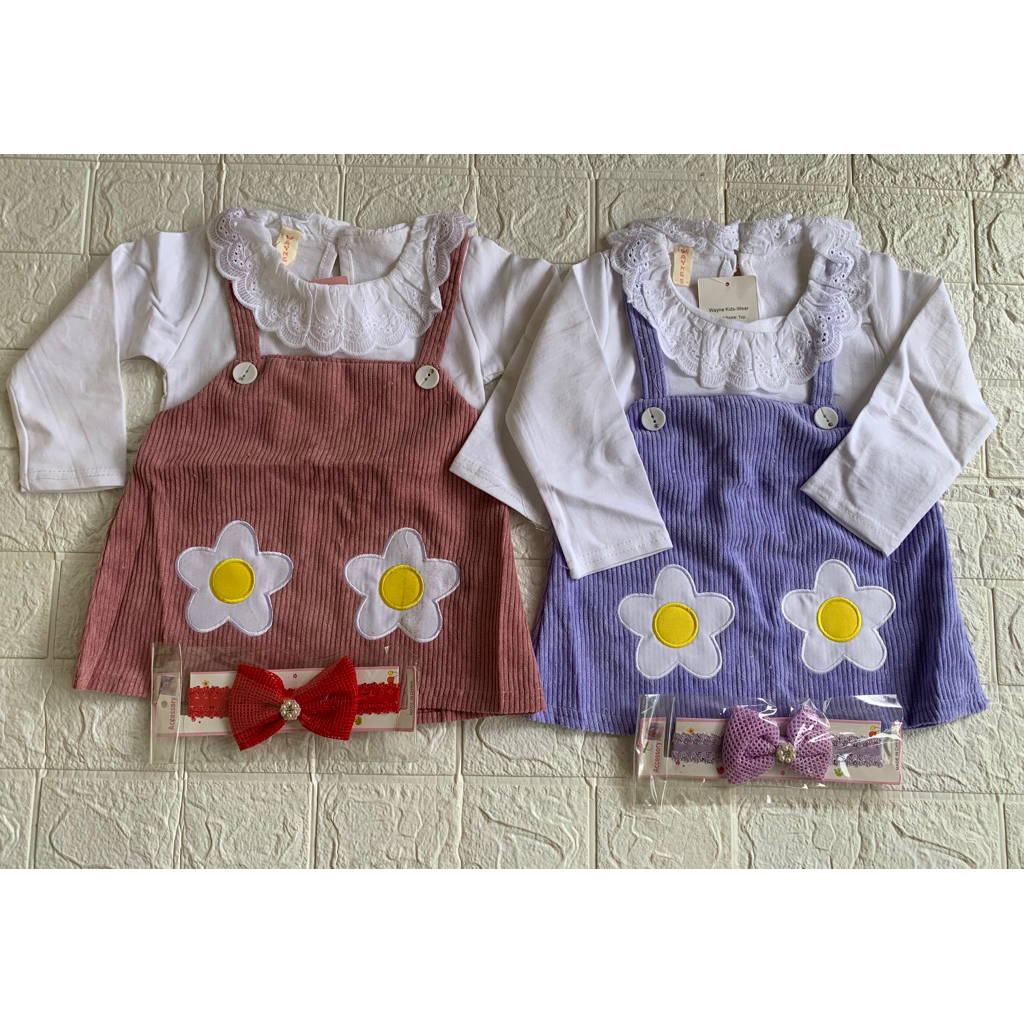 Wayne Kids Dress+Bandana Bayi Usia 6-12 Bulan