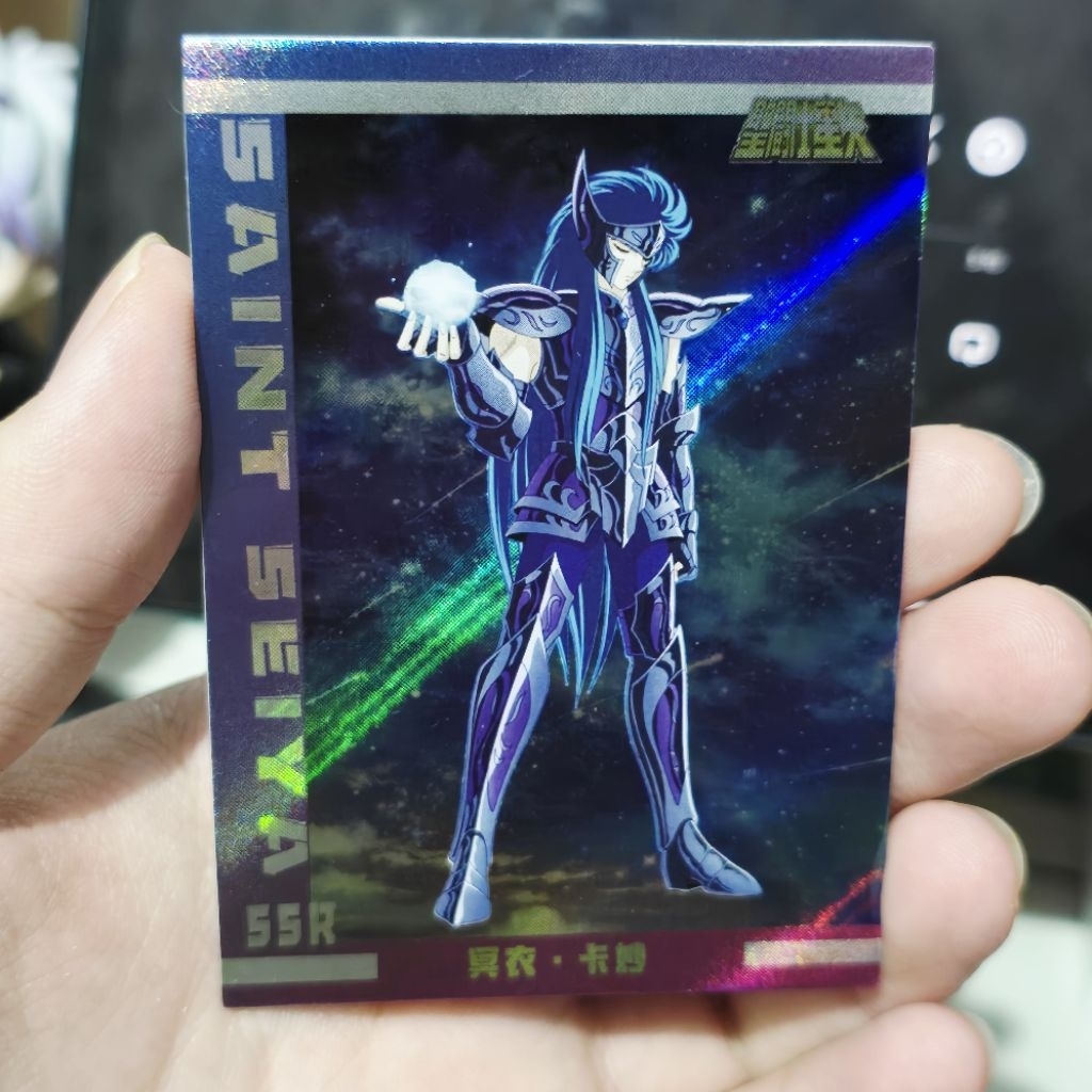 Aquarius Camus Kartu TCG CCG Saint Seiya Collectible SSR Tebal Card Hologram