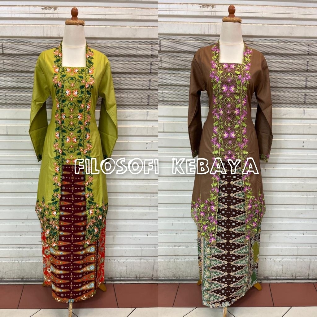 FK-Setelan Tunik Kebaya kutu Baru Bordir // Kebaya Encim Tunik Panjang // Kebaya Encim Tunik Ibu Bes