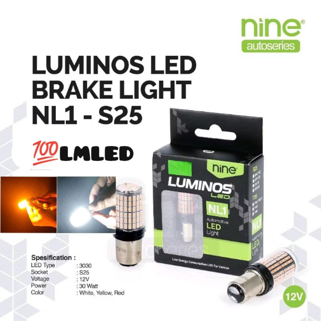 LAMPU LED SEN MOBIL S25 PUTAR 144 MATA NINE LUMINOS NL1 KEDIP NORMAL CANBUS