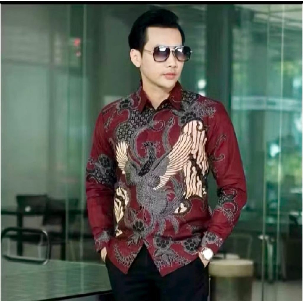 KEMEJA BATIK PRIA LENGAN PANJANG SIZE M L XL XXL BAJU BATIK KANTOR