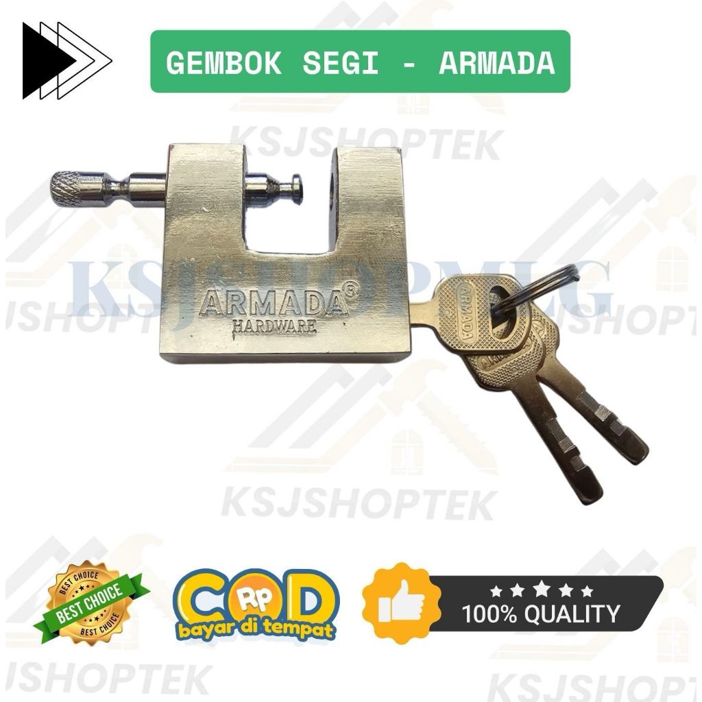 Gembok Pagar Besar Armada 3 anak Kunci Gembok Gudang Super Kuat Bagus Kuningan Rumah Anti Maling Ant