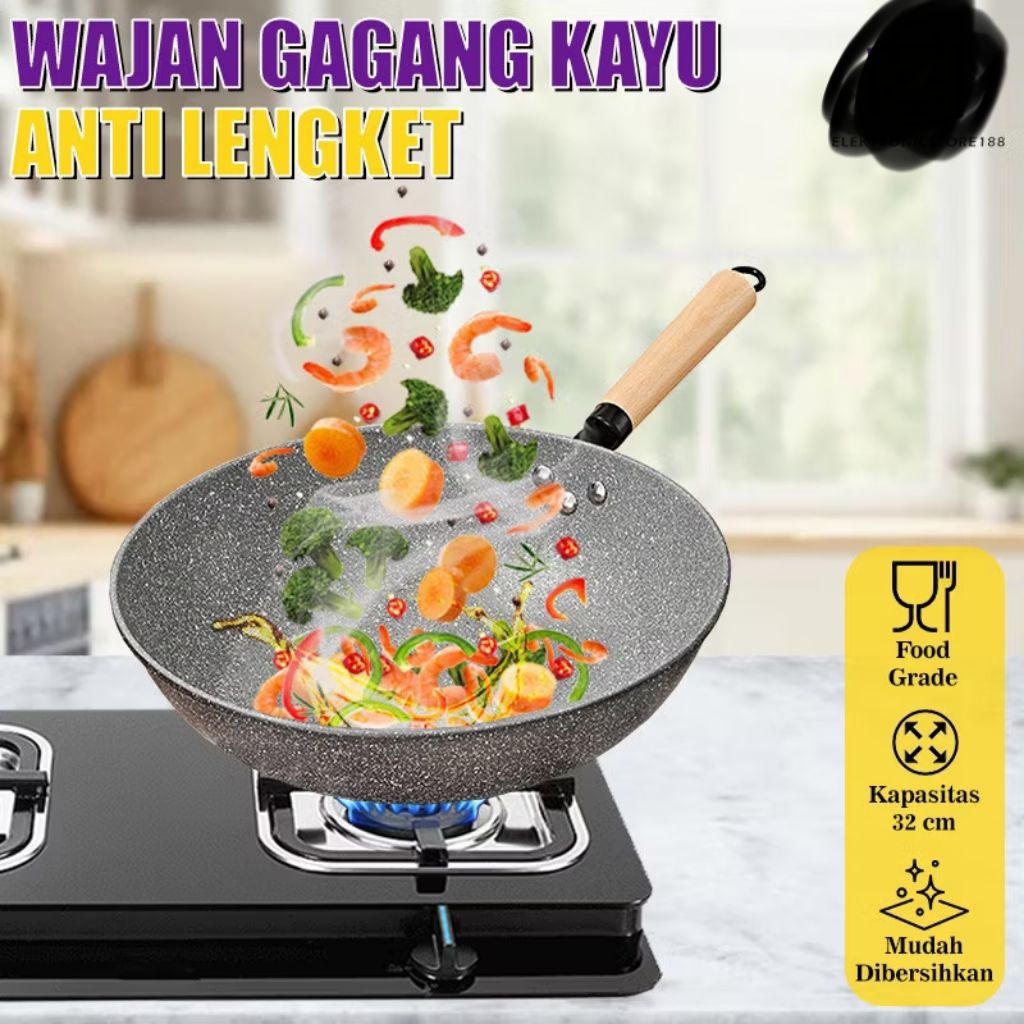 Wajan batu medis anti lengket ukuran 32cm
