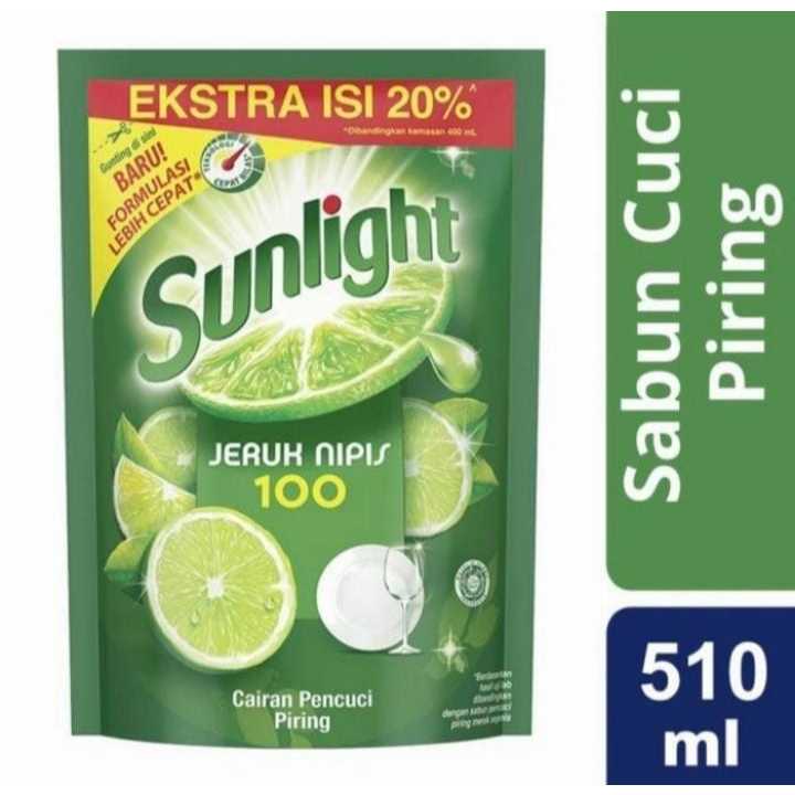 Sunlight Sabun Cuci Piring Jeruk Nipis 510ml – Extra Isi 20%