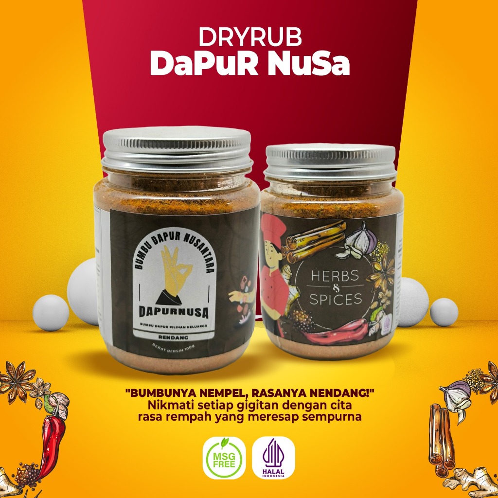 

Dry Rub Bumbu Marinasi Rendah Kalori [Rendang seasoning] Rempah-Rempah nusantara