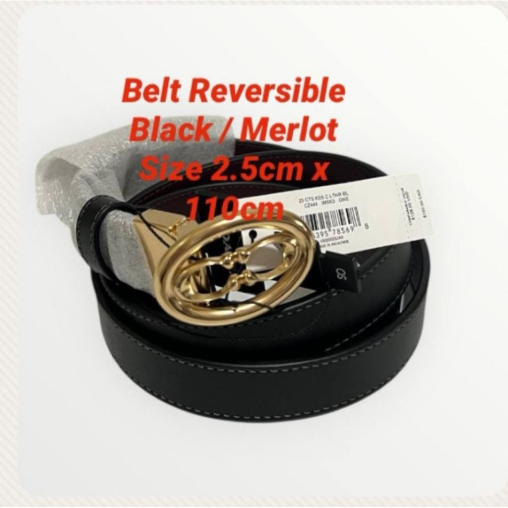 Belt Wanita Reversible Black/Merlot