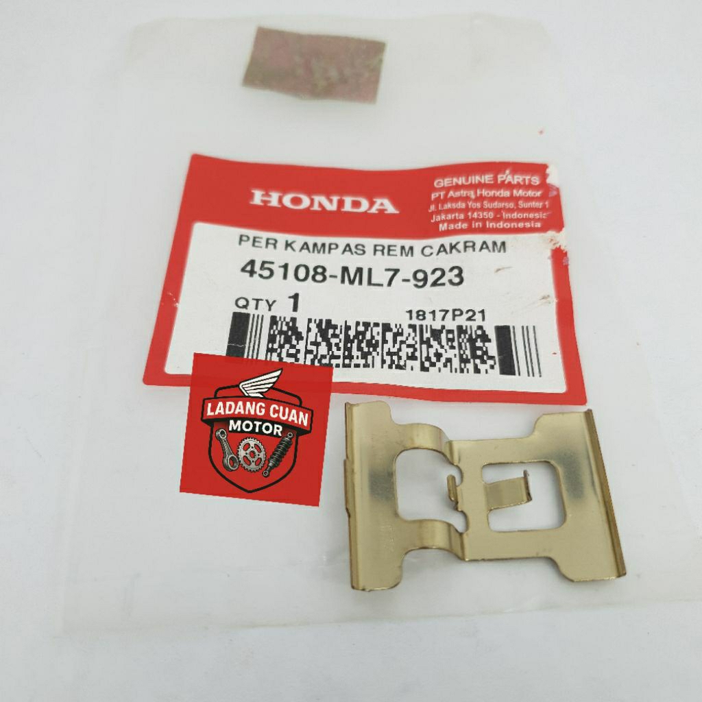 43108KSPB51 / 45108ML7923 SPRING PAD PER BESI PLAT PENAHAN KAMPAS REM CAKRAM BELAKANG SUPRA BLADE SO