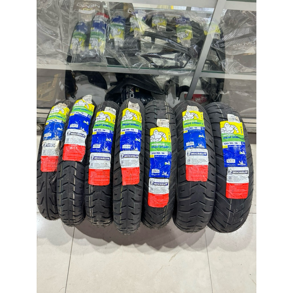 BAN LUAR TUBELESS MICHELIN PILOT STREET 2 RING 14 RING 13 80/80-14 80/90-14 90/80-14 90/90-14 100/80