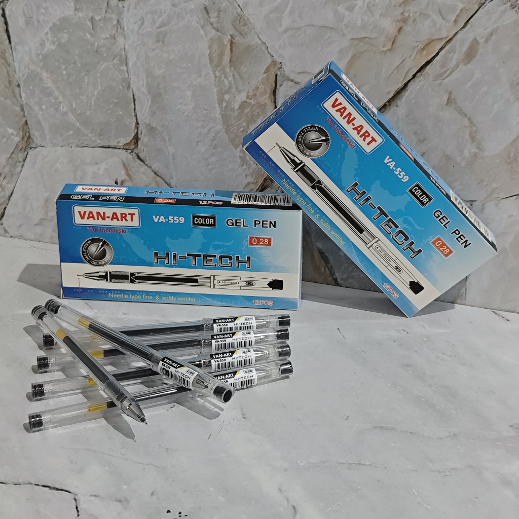 

SELUSIN ( 12 BIJI ) Pulpen Hitech Gel Pen Hi-Tech-H Van-Art VA-559 0.28mm
