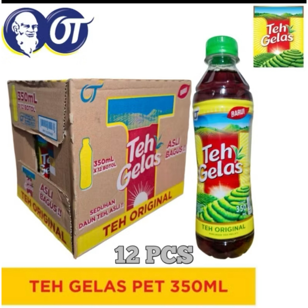 

Teh gelas botol kemasan 350 ml | harga 1 krat