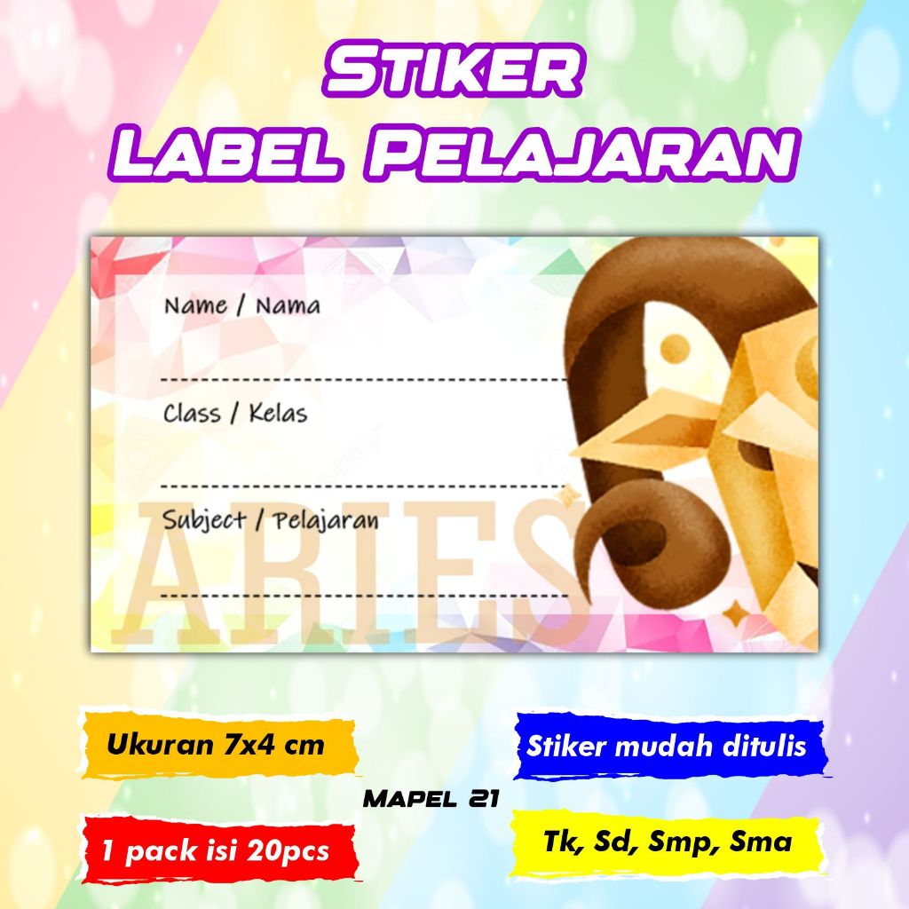 

Stiker Label Pelajaran Nama Kelas Karakter