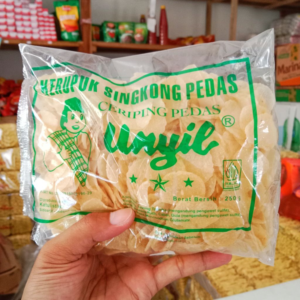 

[PAKET HEMAT! ] 4 bungkus 1 kg kerupuk singkong pedas