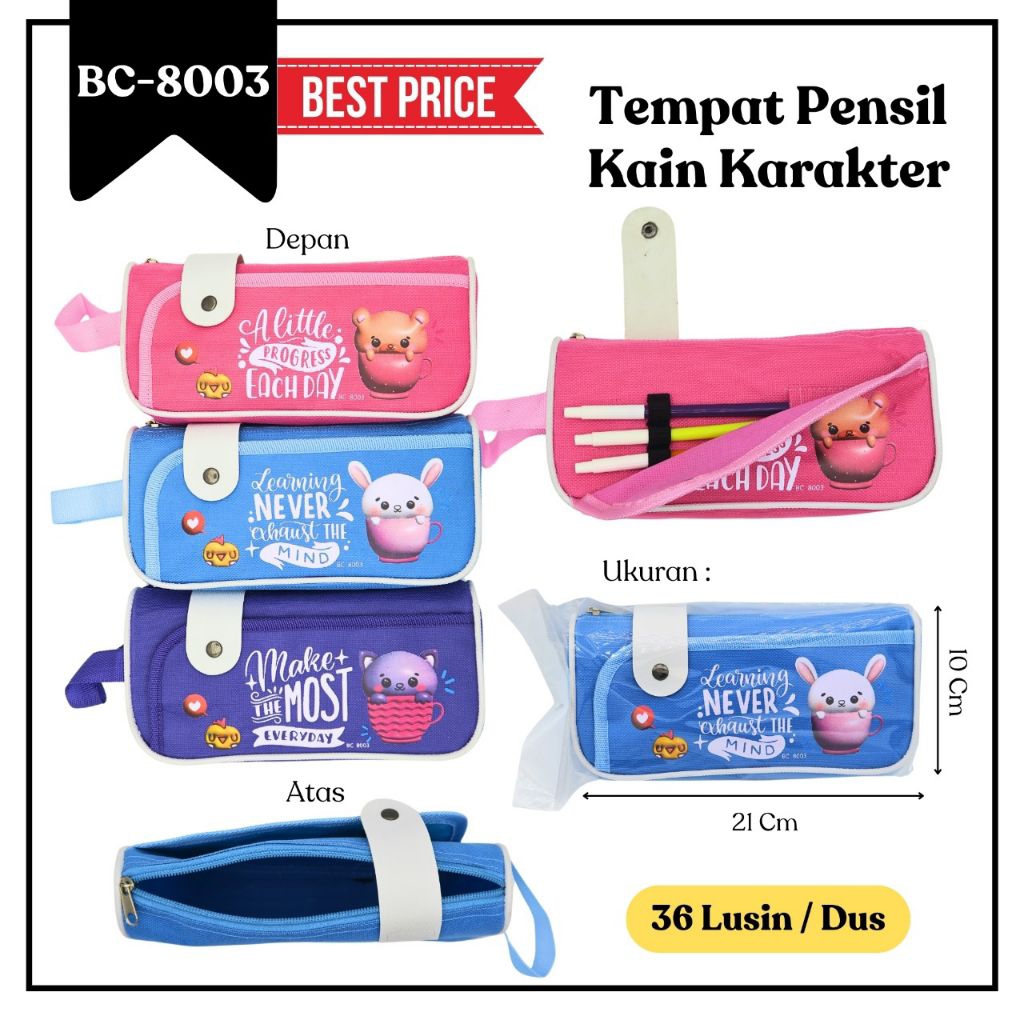 

(1pcs) KOTAK PENSIL KAIN IMPORT PREMIUM karakter fancy