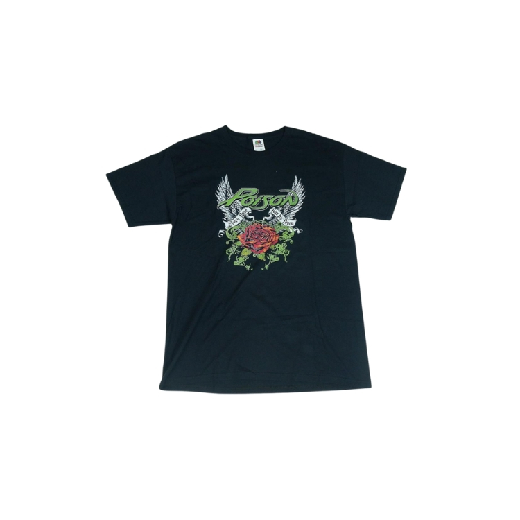 Kaos Band Poison Thorns And Wings Tshirt Black