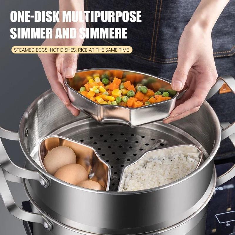 1 PCS Wadah Mangkok Kukus Makanan Stainless SUS304 Pemanas Makanan MPASI Bayi Penghangat Makanan Bay