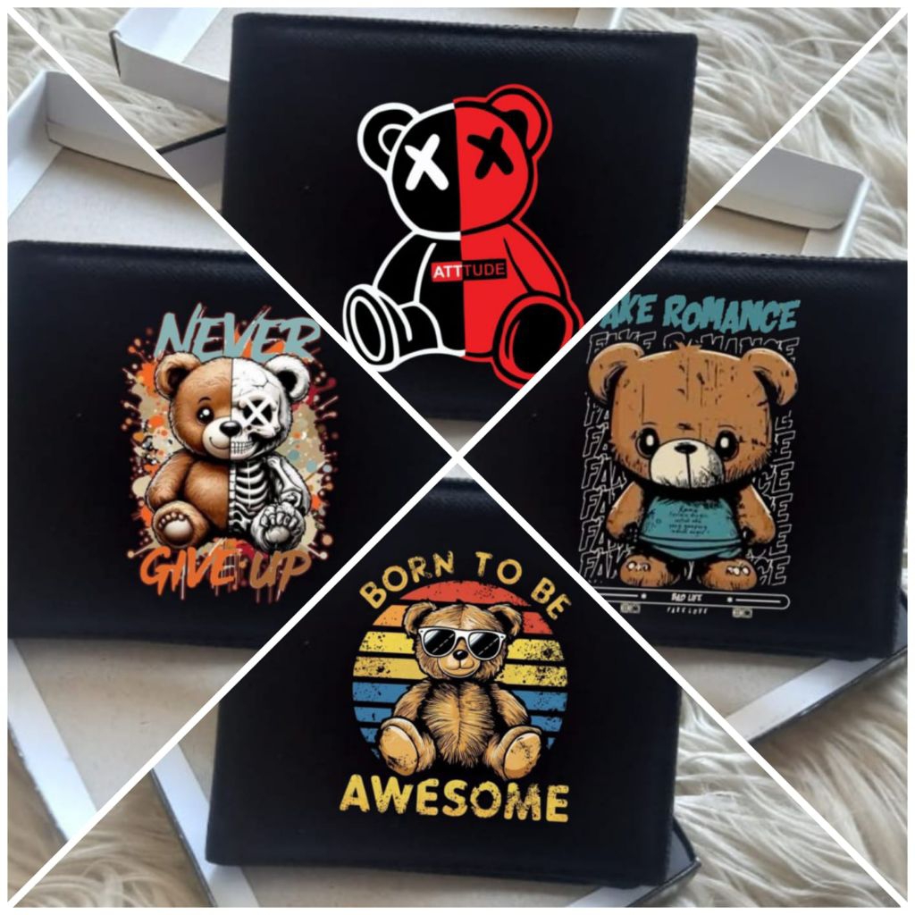 Dompet pria boneka teddy bear/Wallet pocket/Dompet lipat