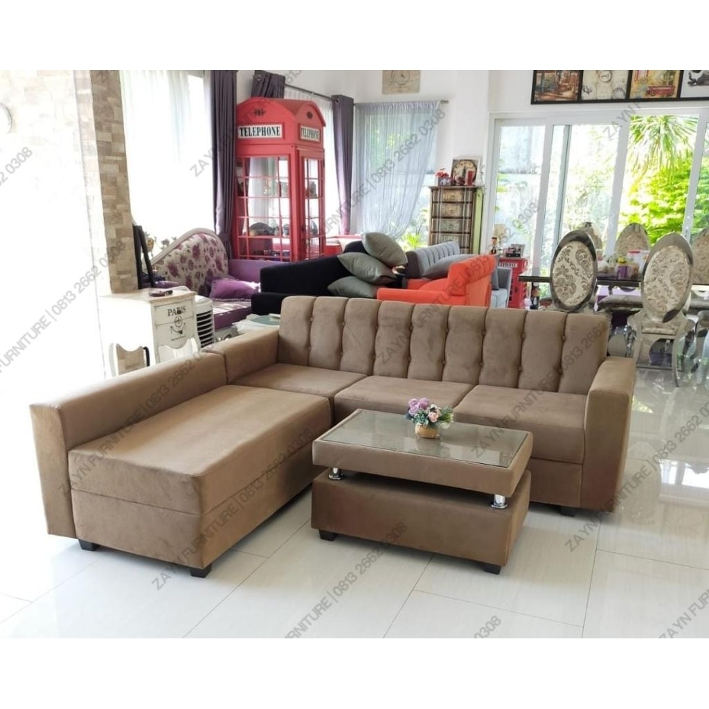 Sofa Sudut Minimalis L Kancing
