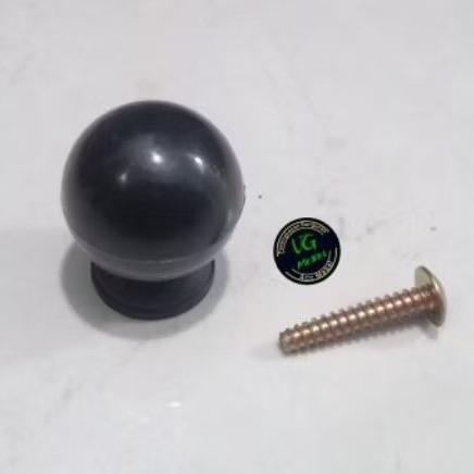 Handle Knop Plastik Bulat HITAM / Tarikan Pegangan Laci Lemari...Perbiji