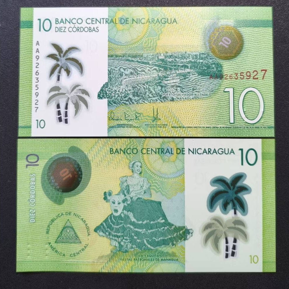 Koleksi Uang Polymer Nicaragua 10 Cordobas