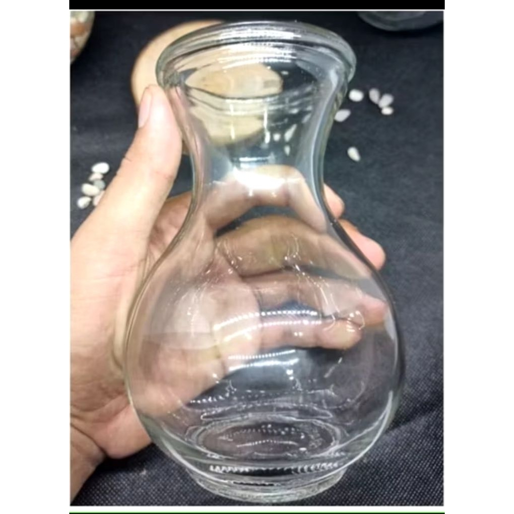 Vas Kaca Aestetik Bentuk Pir / Vas Aesthetic Kaca Bening/Dmj 17