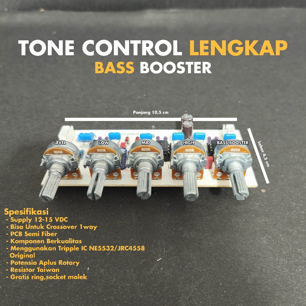 Cross Over Aktif Lengkap Bass Booster / Tone Control Aktif Lengkap Bass Booster