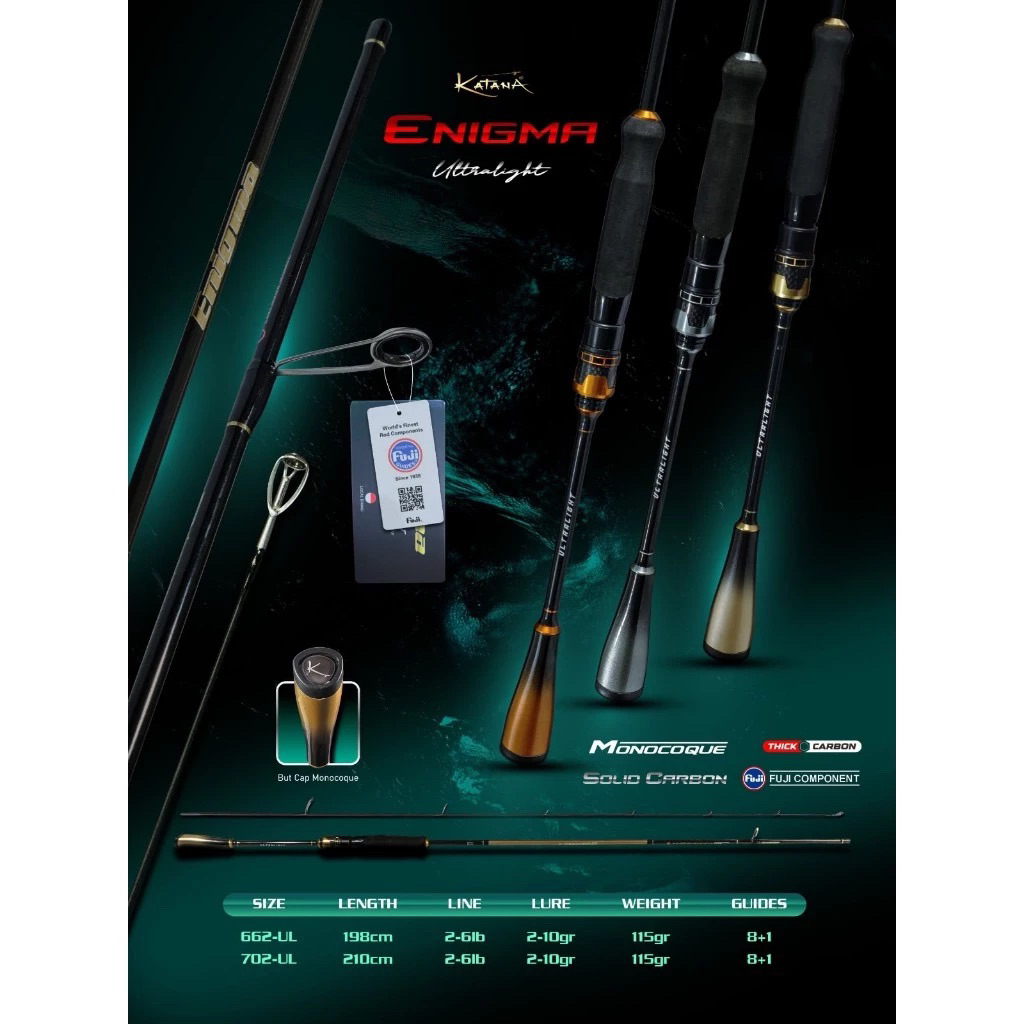 JORAN ULTRALIGHT KATANA ENIGMA 662&702  2-6LB CARBON SOLID FUJI