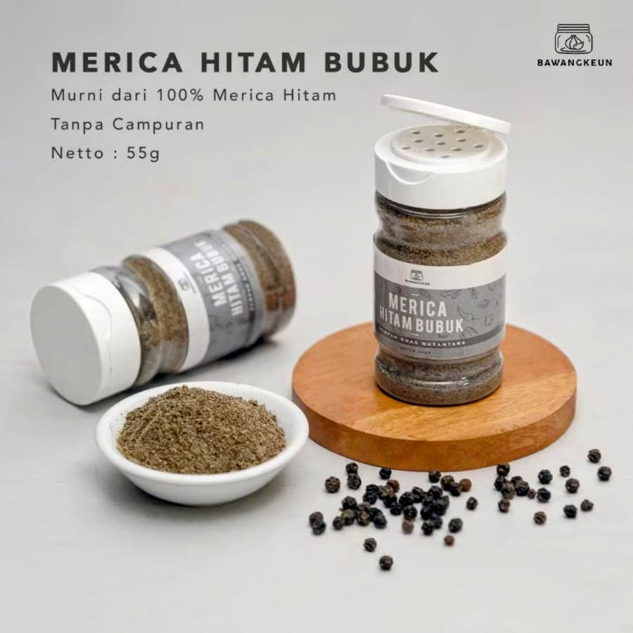 

Merica Hitam Lada Hitam Bubuk 55gr BAWANGKEUN BUMBU Black Pepper Powder Bumbu Masak Rempah Dapur