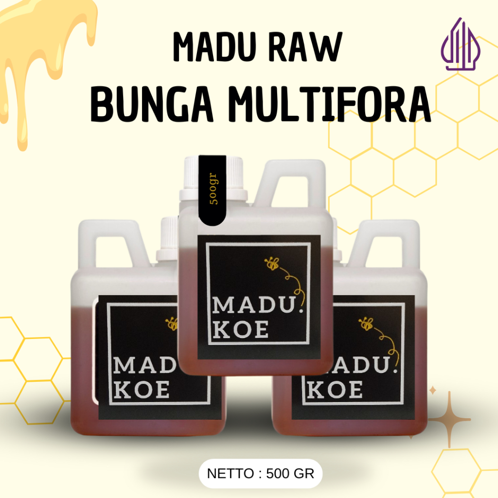 

Madu Multifora Asli 100% - Madu 500gr Tanpa Campuran - Madu Nektar Multifora - Raw Honey