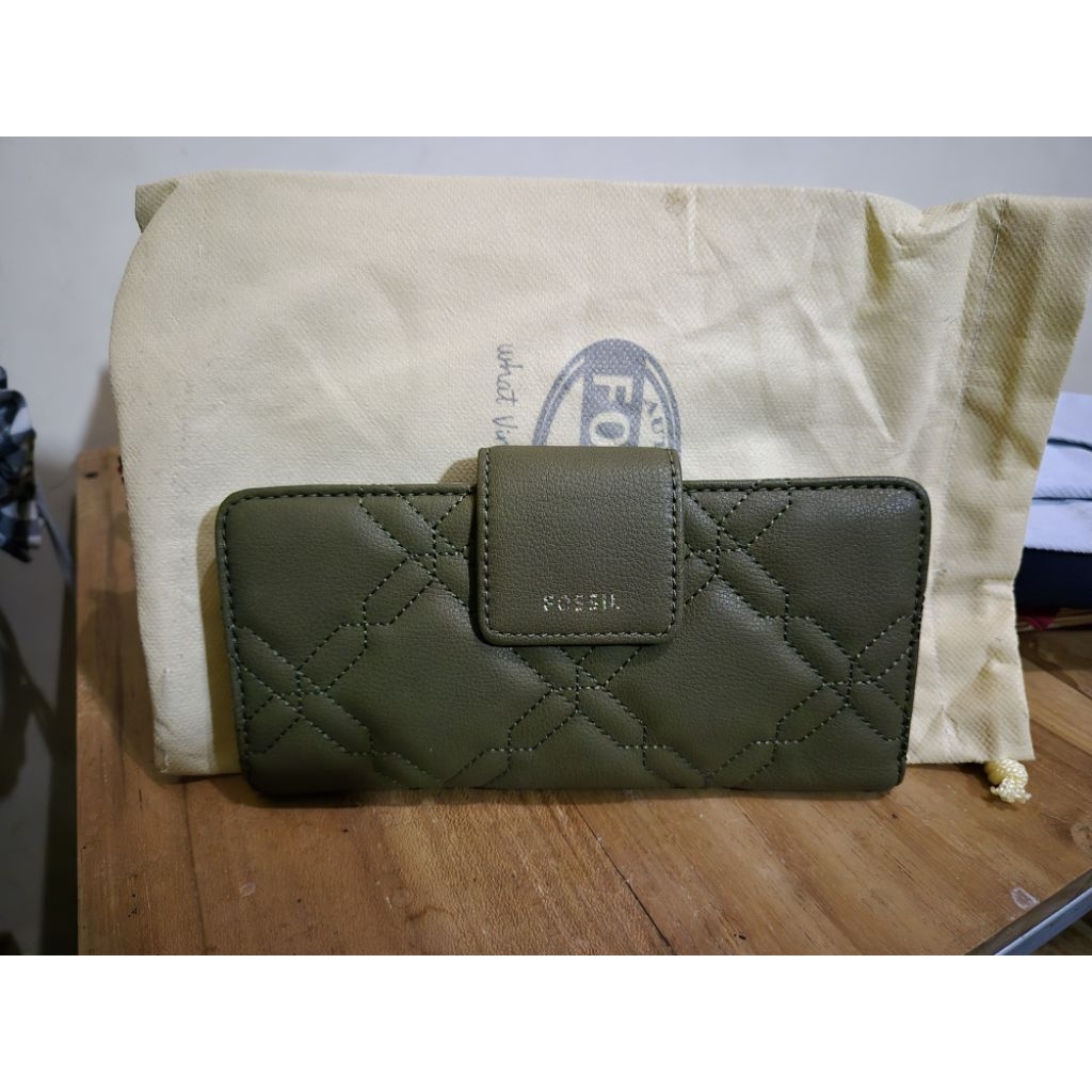 Fossil Wallet Madison Green Moss