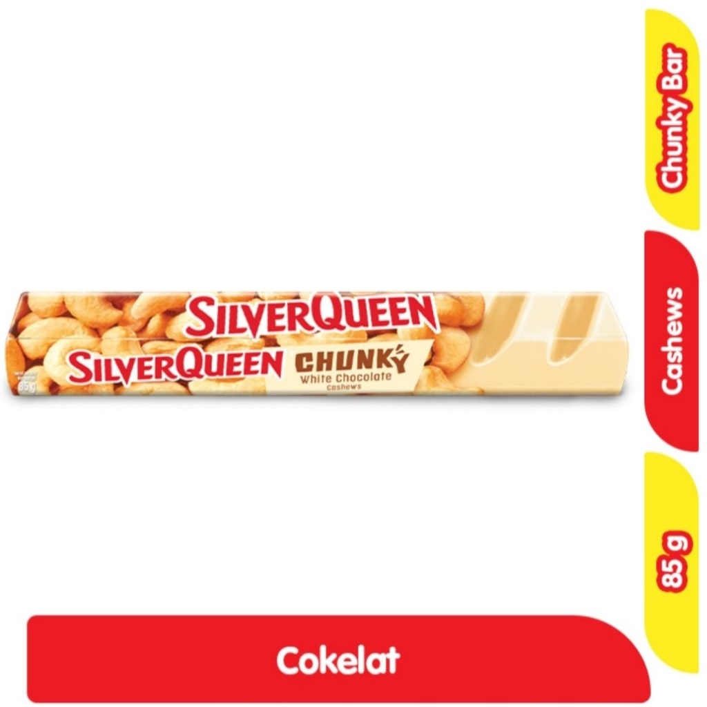 

SILVERQUEEN CHUNKY BAR WHITE COKELAT CASHEW 85 G
