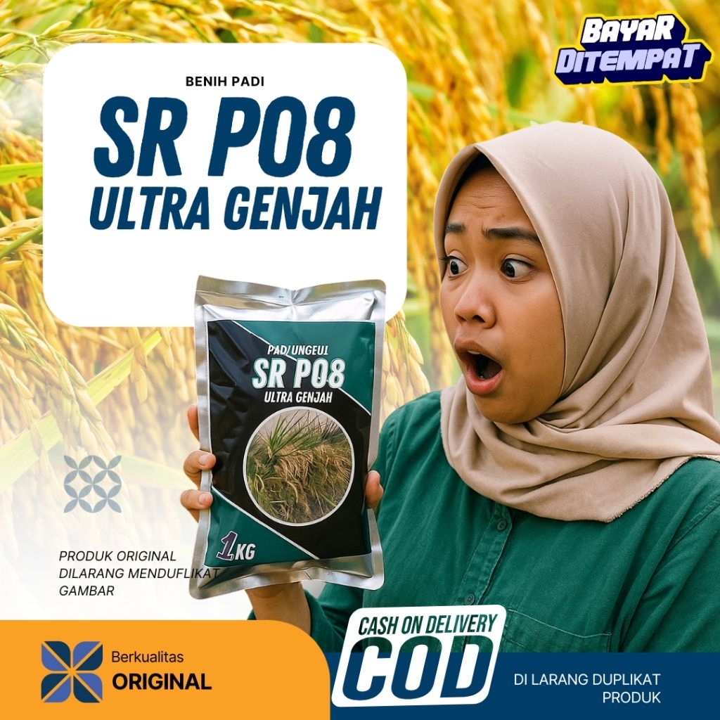 sr p08 ultra genjah 1kg benih bibit padi sr p08 ug kemasan 1kg
