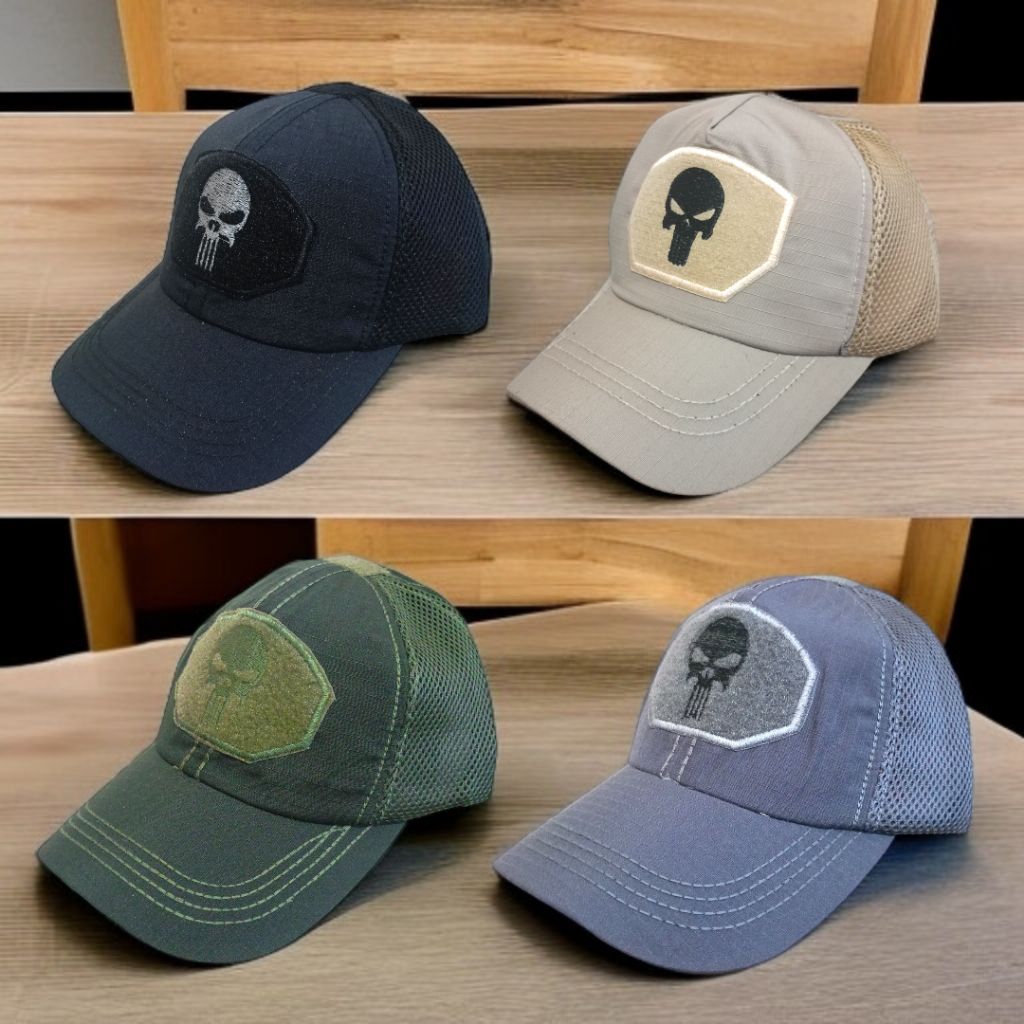 Topi tactical outdoor - topi logo tengkorak