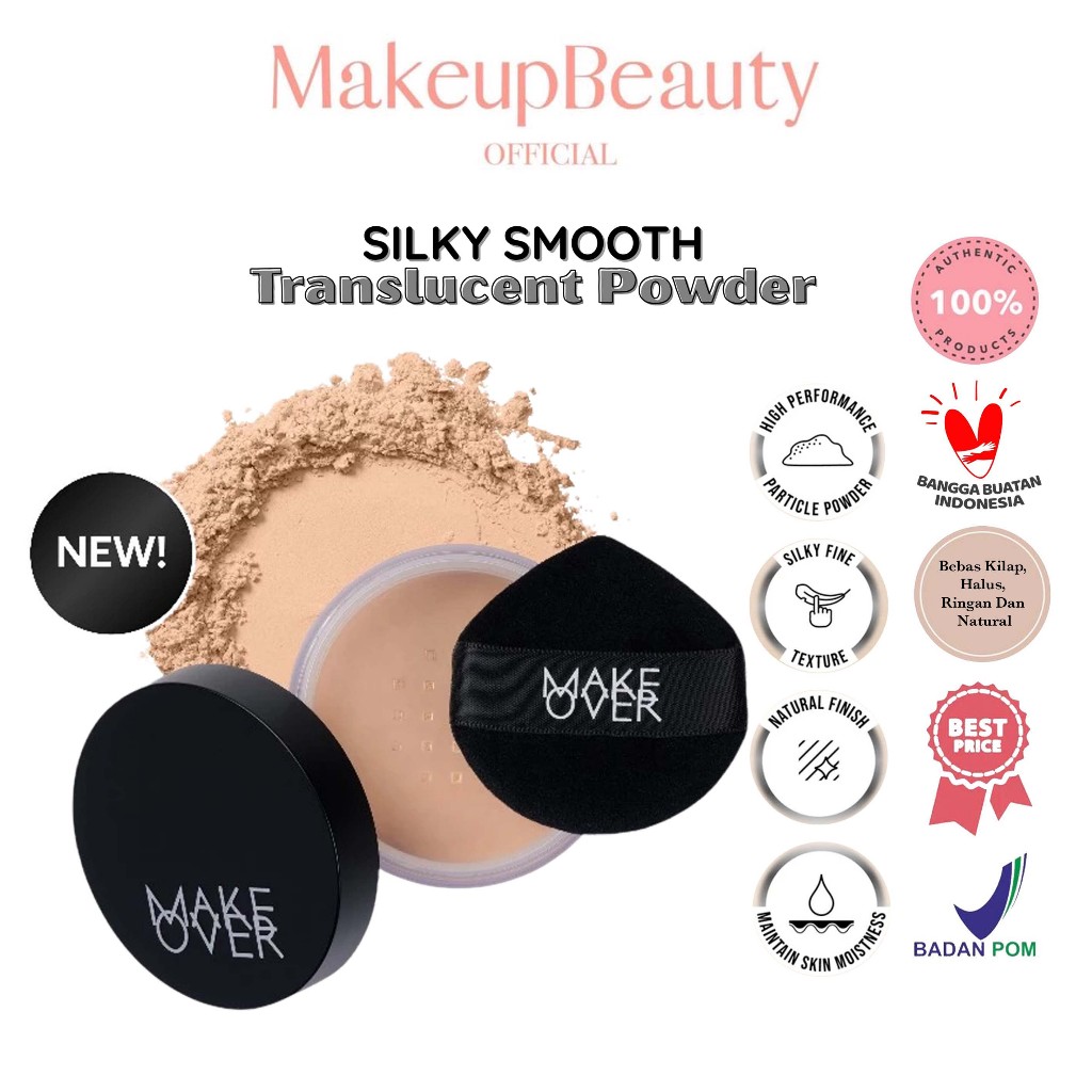 MAKE OVER Silky Smooth Translucent Powder 30g - Bedak Tabur