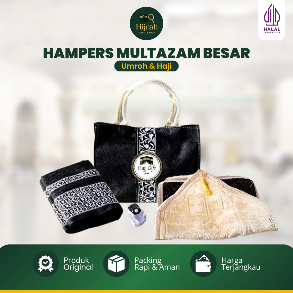 

Hampers Paket Oleh Oleh Haji Umroh Premium Multazam Besar Tas Canvas Waterproof 25x20x10cm