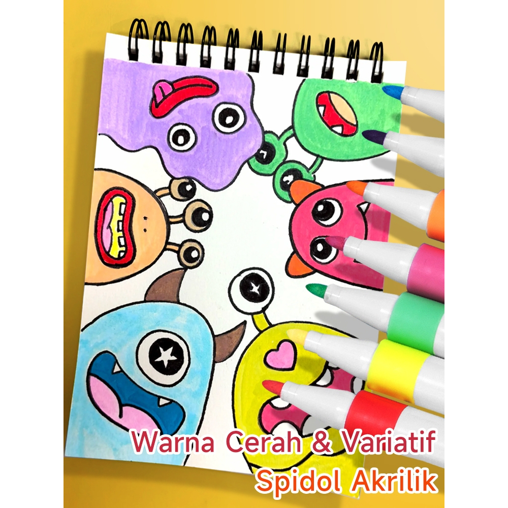 

Set Spidol Akrilik 48 Warna - Spidol Tahan Air untuk DIY, Lukis di Kaca/Kain/Batu